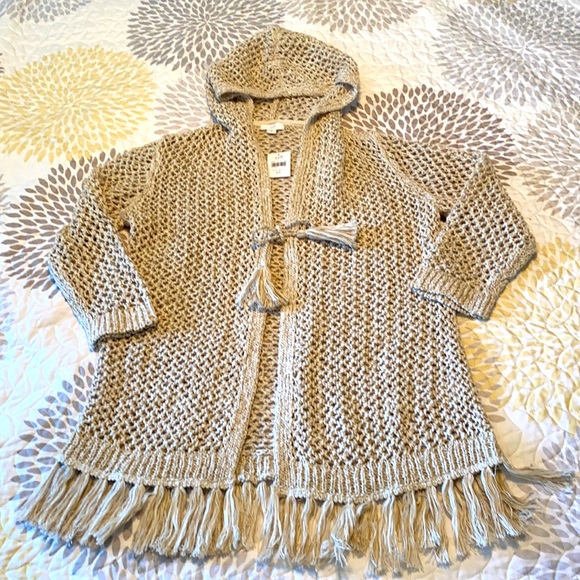 J. Jill Sweaters - NWT J. Jill Crochet Hooded Sweater J Jill